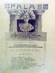 Carátula de la revista "Palas", aparecida el 21 de septiembre de 1915. La editaban los alumnos de la Escuela Normal.