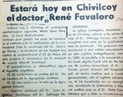 El Dr. Favaloro, en Chivilcoy, en el mes de noviembre de 1986.
