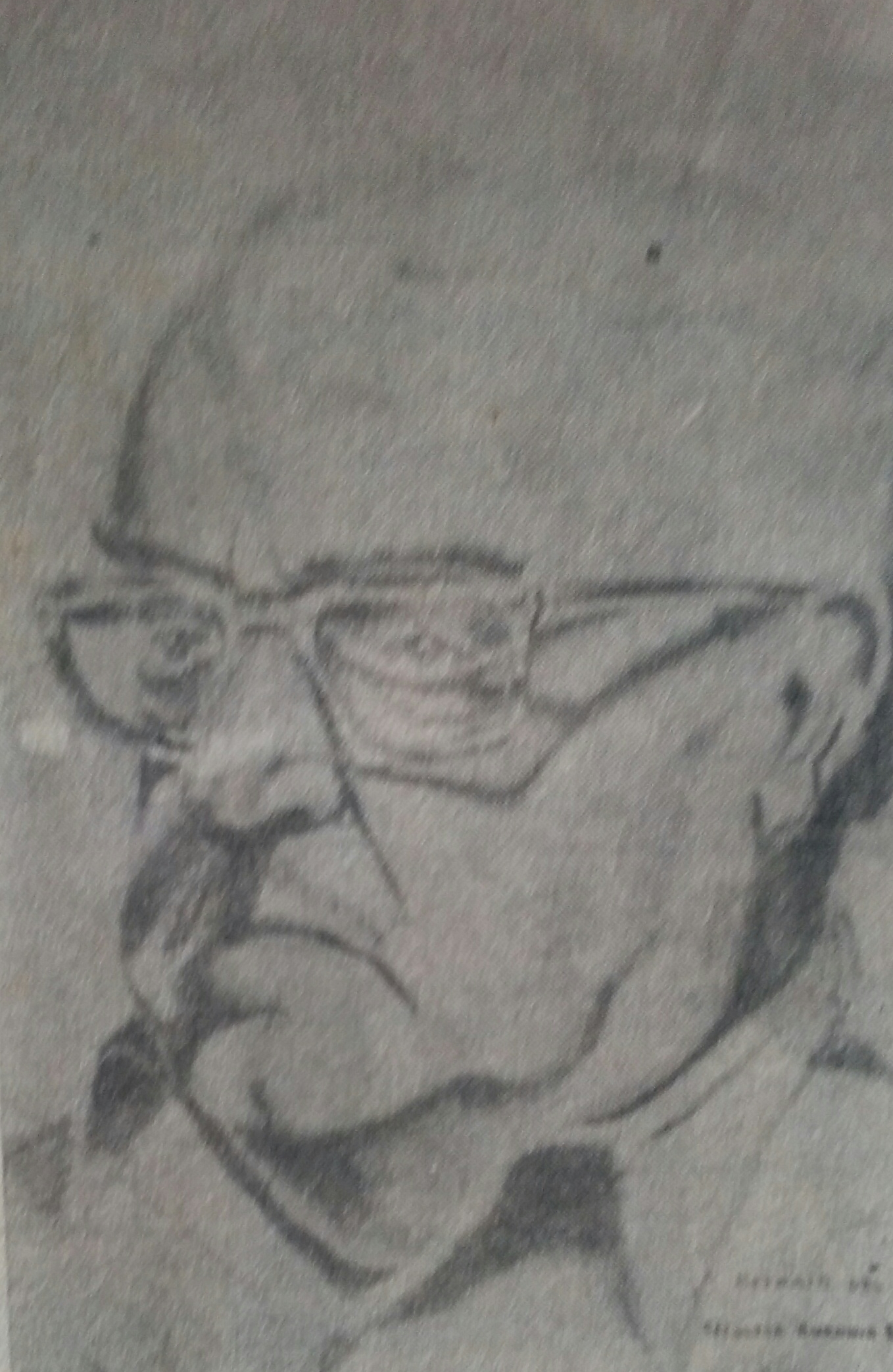 Retrato a lápiz, del Prof. Antonio Bardi, realizado en 1980, por el artista plástico e investigador de nuestro pasado lugareño, Juan Antonio Larrea.