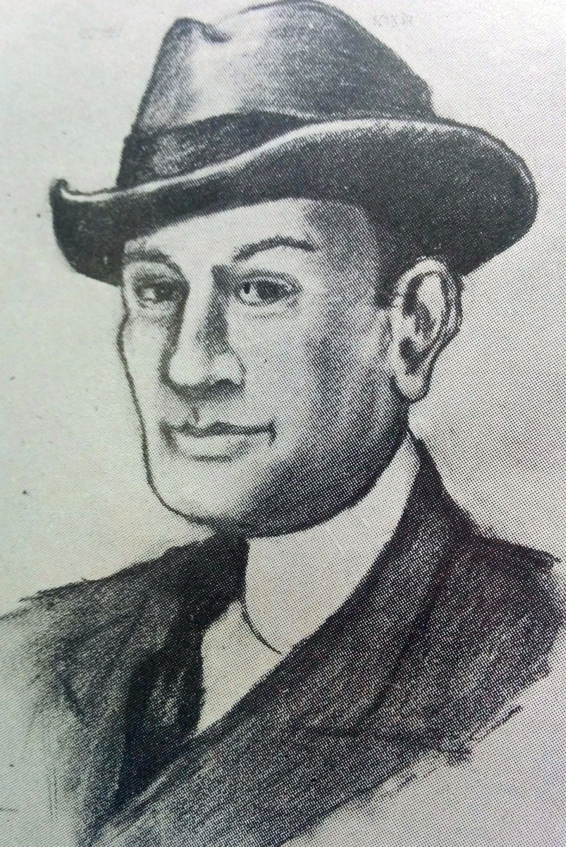 Pascual Contursi 1888-1932, en el dibujo al carbón, del escritor, periodista e investigador, Gaspar José Astarita, autor de una interesante biografía, sobre este memorable poeta popular.