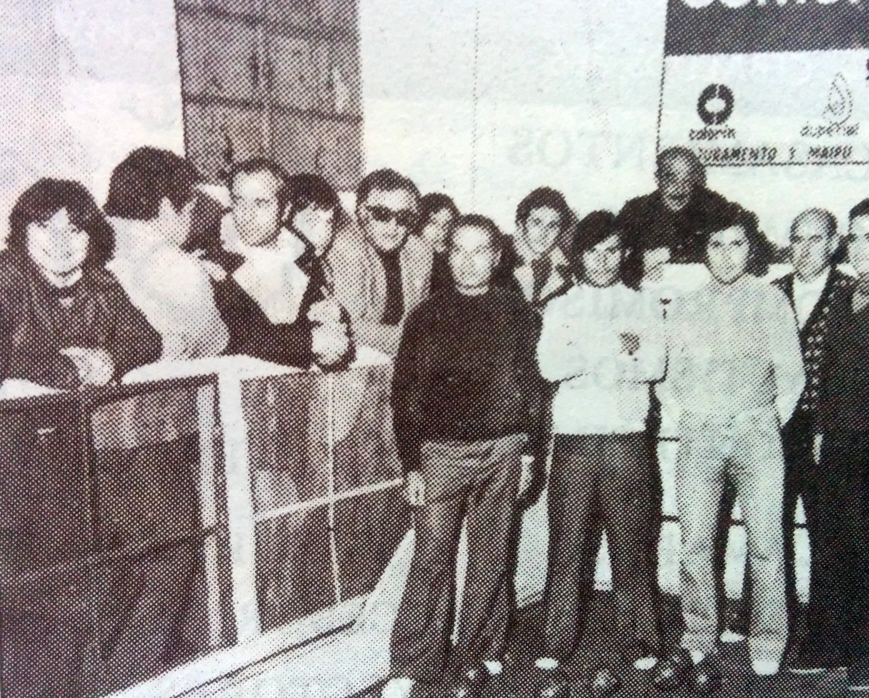 Torneo de bochas, de la década de 1970, en la cancha del Club Villarino.