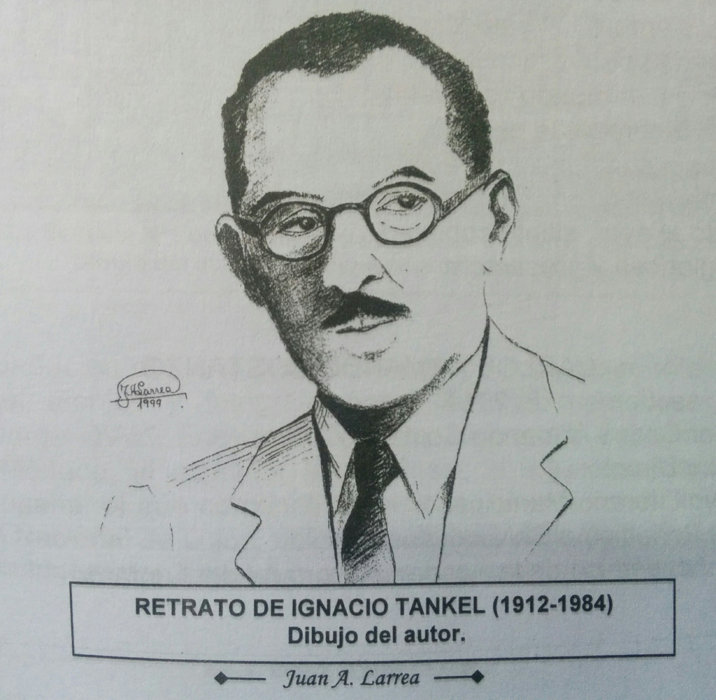 El fotógafo y realizador cinematográfico, Ignacio Tankel, en el dibujo del artista plástico, escritor, investigador del pasado local, docente y procurador Juan Antonio Larrea (Año 2011).