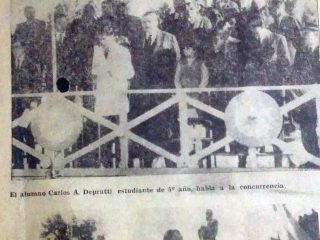 Recordación del general San Martín, en 1969, diez años antes, de la inauguración de su estatua, en la plaza 25 de mayo.