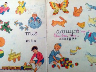 Ilustraciones correspondientes a distintos libros de lectura infantil, de la escuela primaria, en diferentes décadas.