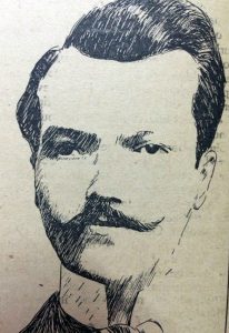 El gran poeta lírico chivilcoyano, Carlos Ortiz (1870-1910), a través de la caricatura de Horacio Ávila.