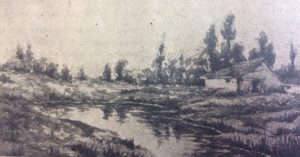 Acuarela del artista plástico y docente chivilcoyano, Rosario Caputto.