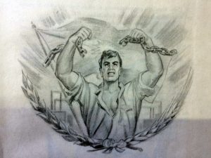 Ilustraciones, alusivas al Día del Trabajo, publicados en distintos volúmenes, de la colección, de la Biblioteca Infantil "General Perón", a fines de la década de 1940. De dichos libros, se conservan actualmente, contados ejemplares, pues, la mayoría de ellos, se destruyó, trás producirse el golpe cívico-militar, del 16 de septiembre de 1955, conocido con el nombre de "Revolución Libertadora".