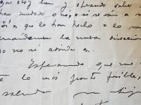 Carta de puño y letra, del poeta, escritor y periodista, Francisco Ernesto Palmentieri, escrita en la década de 1930, breve tiempo antes, de su prematuro fallecimiento.
