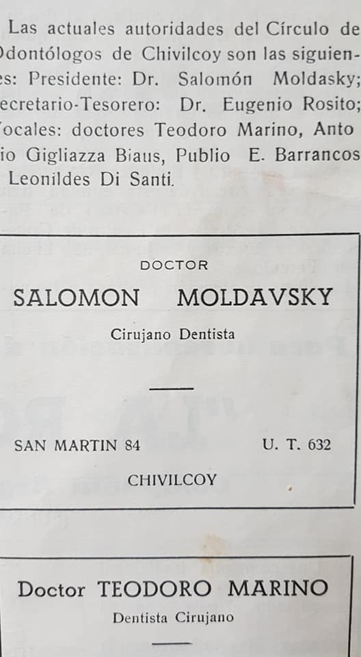 Recordando al odontólogo, Dr. Salomón Moldavsky