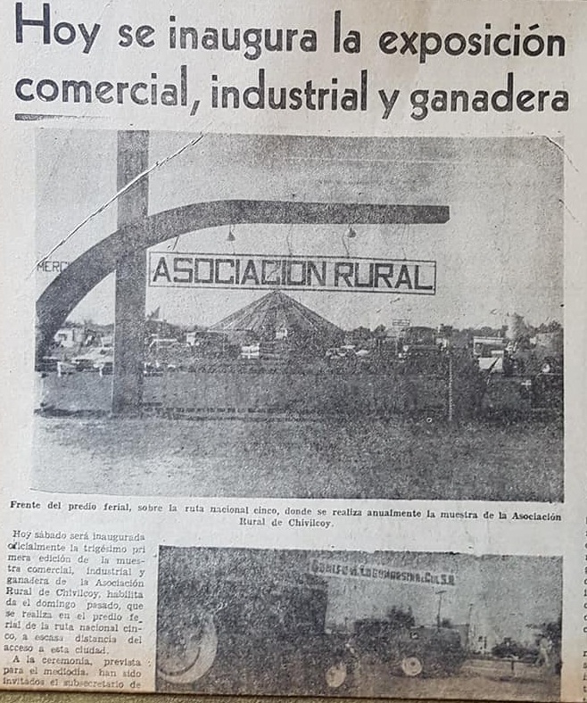 La primera Exposición de la Asociación Rural de Chivilcoy, en 1948, hace ya, 75 años