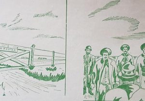 Historieta, sobre distintos aspectos de la historia de Chivilcoy, realizada, por el dibujante Lorenzo, en la década de 1950.