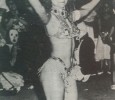 Katy, la única, en los corsos de la plaza Varela, año 1987.