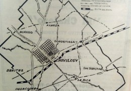 Mapa del partido de Chivilcoy, indicándose la ubicación geográfica, de la localidad rural de Ramón Biaus