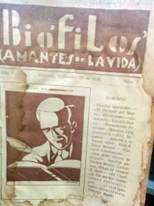 Revista Biófilos (Caratula), aparecida en el mes de septiembre de 1935