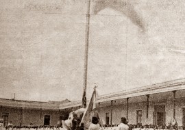 El mástil de la Escuela, Inaugurado el 11 de abril 1940.