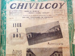 Número extraordinario, del periódico «Chivilcoy», publicado en octubre de 1954, con motivo del centenario de nuestra ciudad.