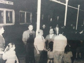 El arribo del último tren de pasajeros, a la Estación Ferroviaria Norte, la noche del 13 de octubre de 1968.
