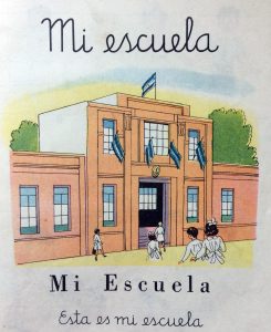 Ilustraciones de distintos libros de lectura, de la escuela primaria, correspondientes a las décadas de 1950 y 1960.