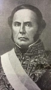 General Justo José de Urquiza (1801-1870), Director Provisional  de la Confederación Argentina, cuando se sancionó la Constitución Nacional, en la ciudad de Santa Fe, el 1 de mayo de 1853. Dicha Constitución, se inspiró en el libro "Bases y puntos de partida, para la organización política de la República Argentina", del eminente y calificado jurisconsulto, escritor y hombre público, Dr. Juan Bautista Alberdi (1810-1884). El General Urquiza, fue Presidente de la Nación, desde el 5 de marzo de 1854, hasta el 5 de marzo de 1860, cuando lo reemplazó, el Dr. Santiago Derqui.