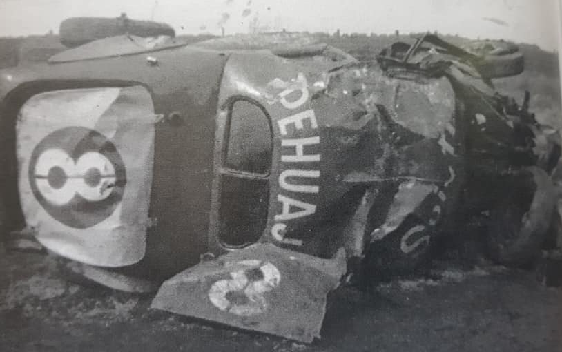 La trágica muerte, del piloto Jorge Eduardo Farabollini, en la curva de Palemón Huergo (1962).