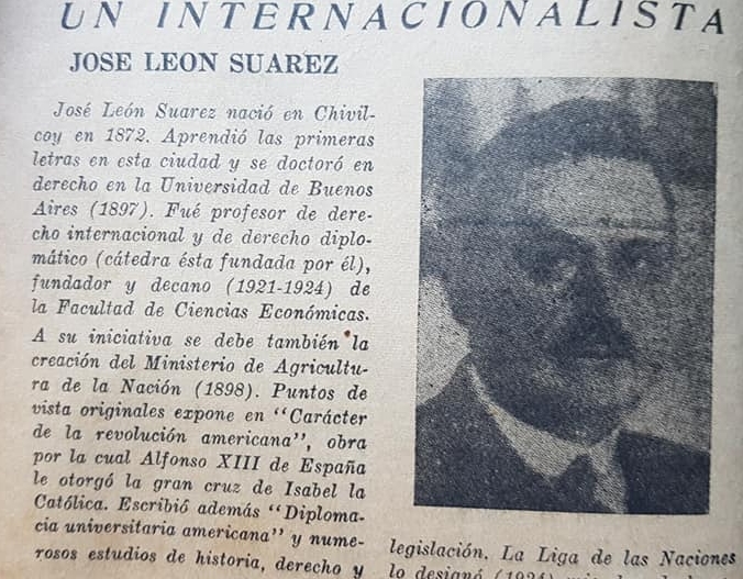 El homenaje al Dr. José León Suárez, en Chivilcoy, en abril de 1934.