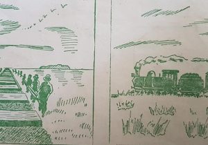 Historieta, sobre distintos aspectos de la historia de Chivilcoy, realizada, por el dibujante Lorenzo, en la década de 1950.