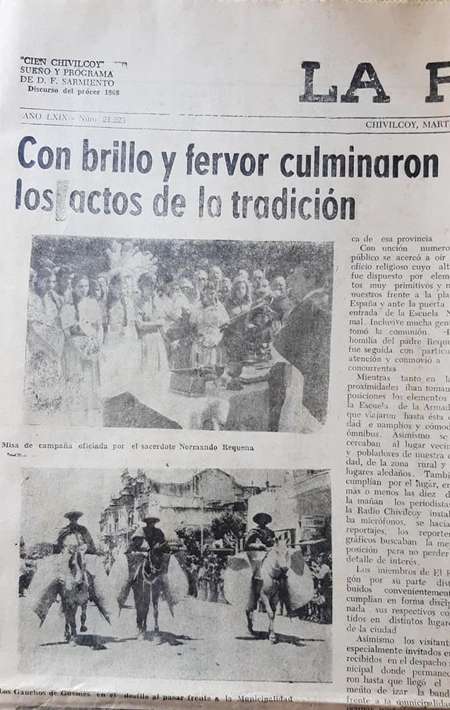 Los resonantes festejos de la Tradición Nacional, realizados en Chivilcoy, los domingos 19 de noviembre de 1978 y 14 de noviembre de 1982