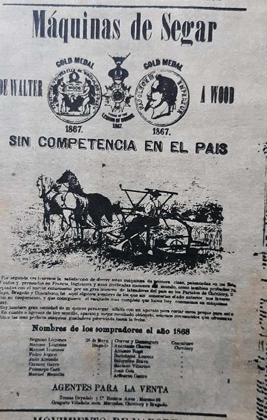 Un anuncio comercial, de la antigua “Casa Villafañe”, publicado en el primer número del diario “La Nación”, de Buenos Aires, el martes 4 de enero de 1870.