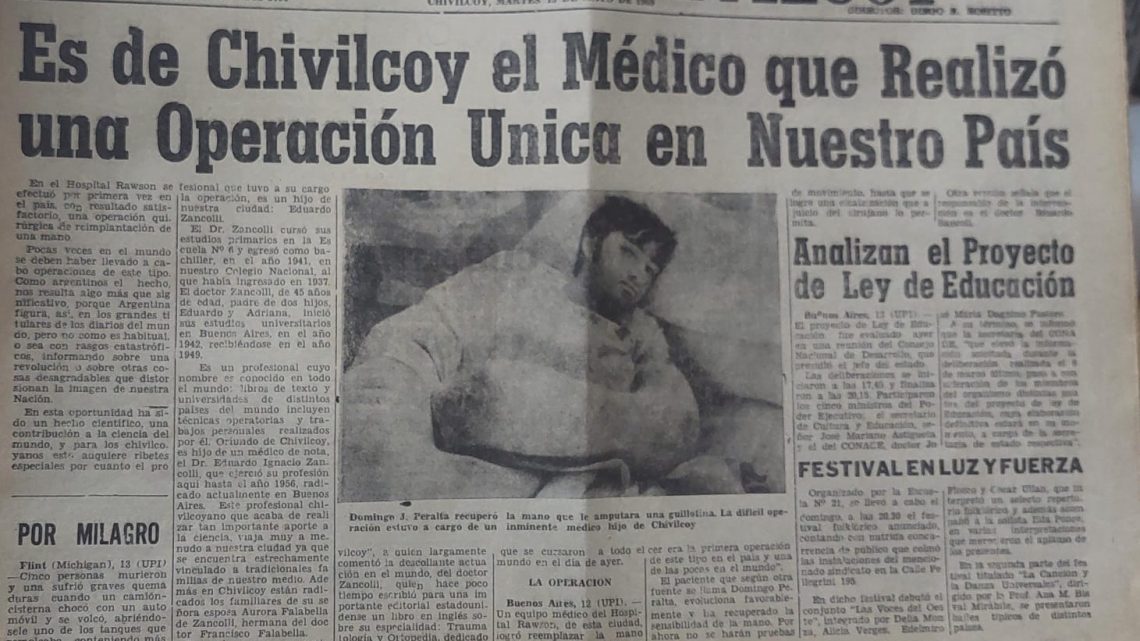 El Dr. Eduardo A. Zancolli y una intervención quirúrgica pionera en el país, de hace ya 55 años